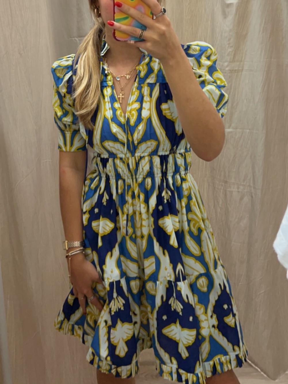 Beyond by vera pondi blue mini dress